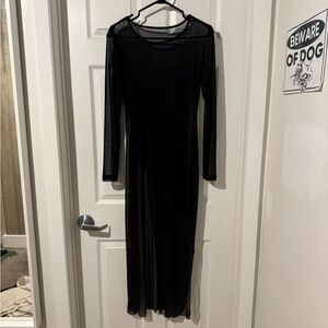 Elegant Black Mesh Dress